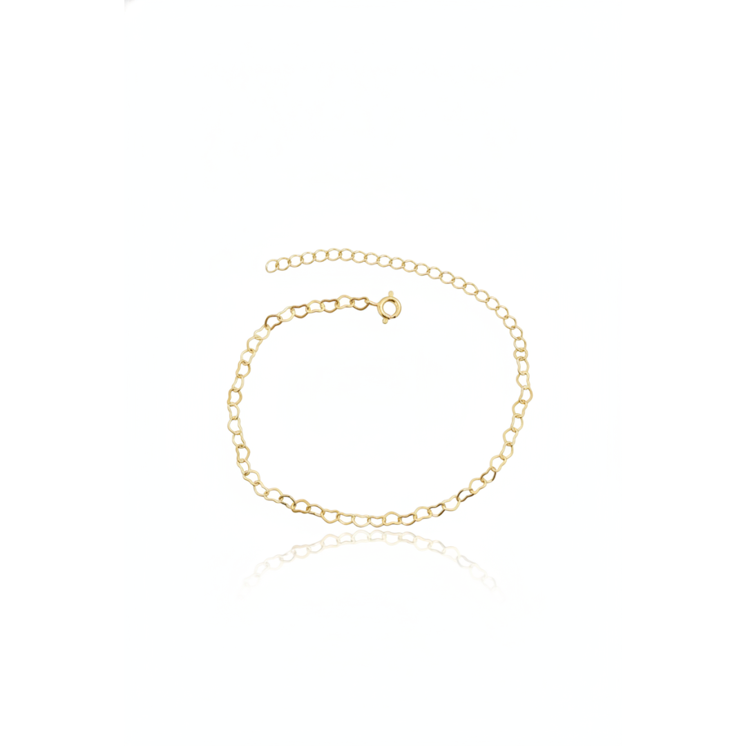 Pulseira corrente coração entrelaçados